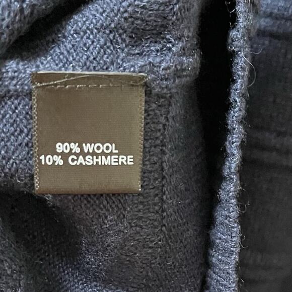 Quinn Mens Wool Cashmere Crew Neck Sweater Size XXL Navy Quiet Luxury Preppy NWT - Picture 6 of 7